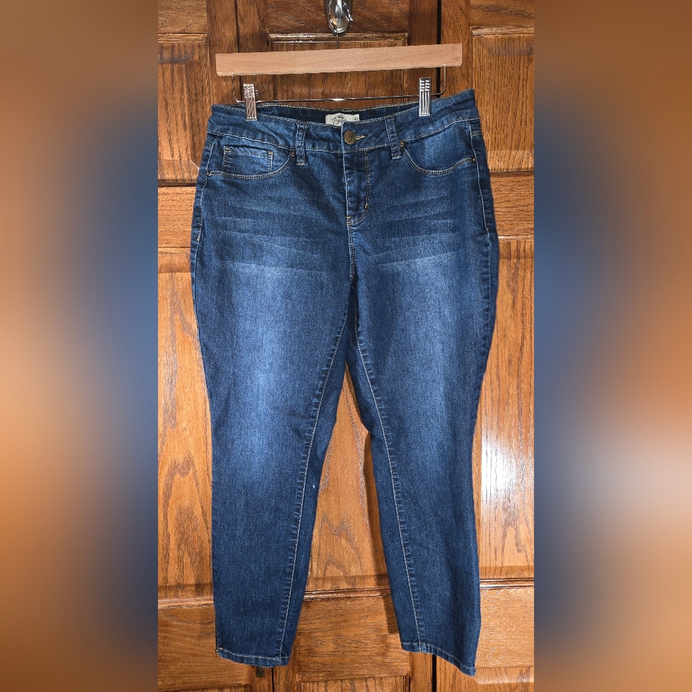 Royalty for Me Mid Rise 5 Pocket Medium Wash Ankle Zipper Jeans sz 10